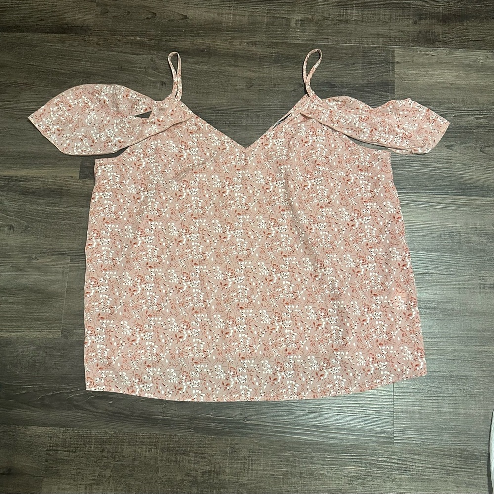 Chic Floral Spaghetti Strap Blouse